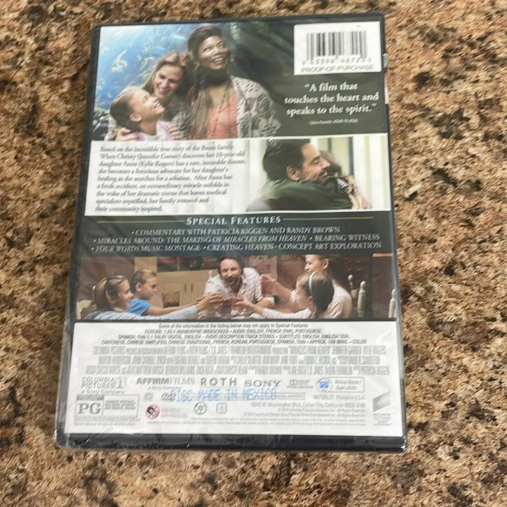 Miracles From Heaven‎ DVD Jennifer Garner Queen Latifah New Sealed